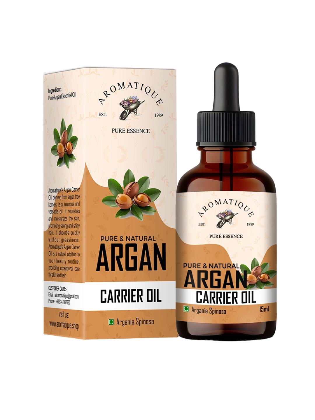 

AROMATIQUE Pure & Natural Moroccan Argan Oil - 15 ml, Beige