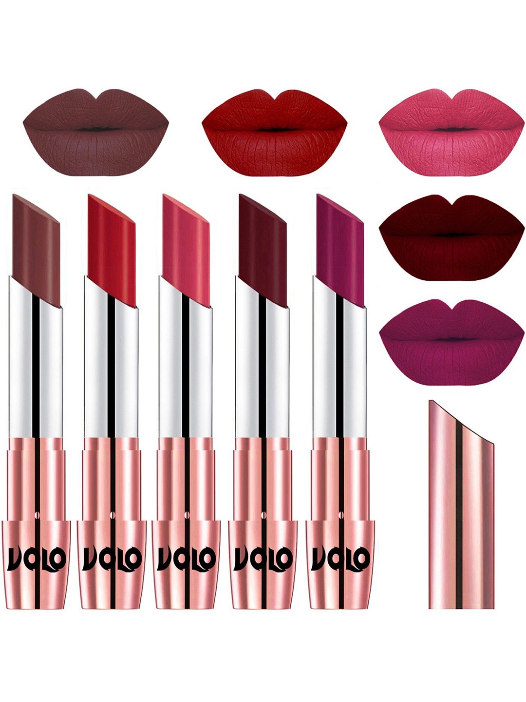 

VOLO Set Of 5 Creme Matte Lipstick - 3.5 g Each - 34-40-41-42-45, Multi