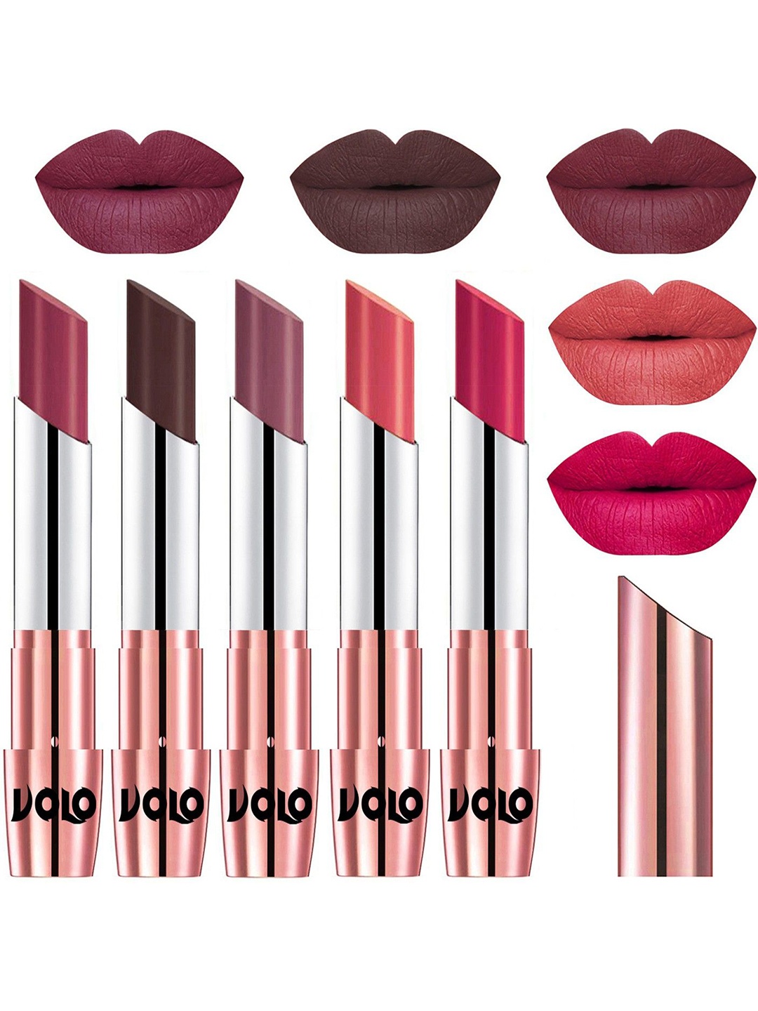 

VOLO Set Of 5 Creme Matte Lipstick-31-35-36-37-44, Multi