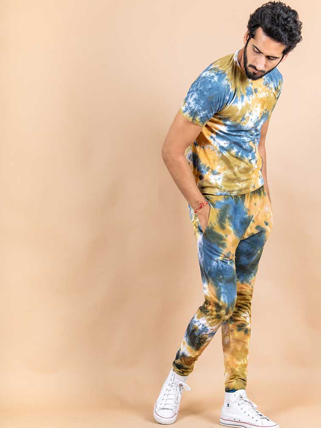 

Tistabene Tie & Dye Printed T-shirt and Joggers Co-Ords, Blue