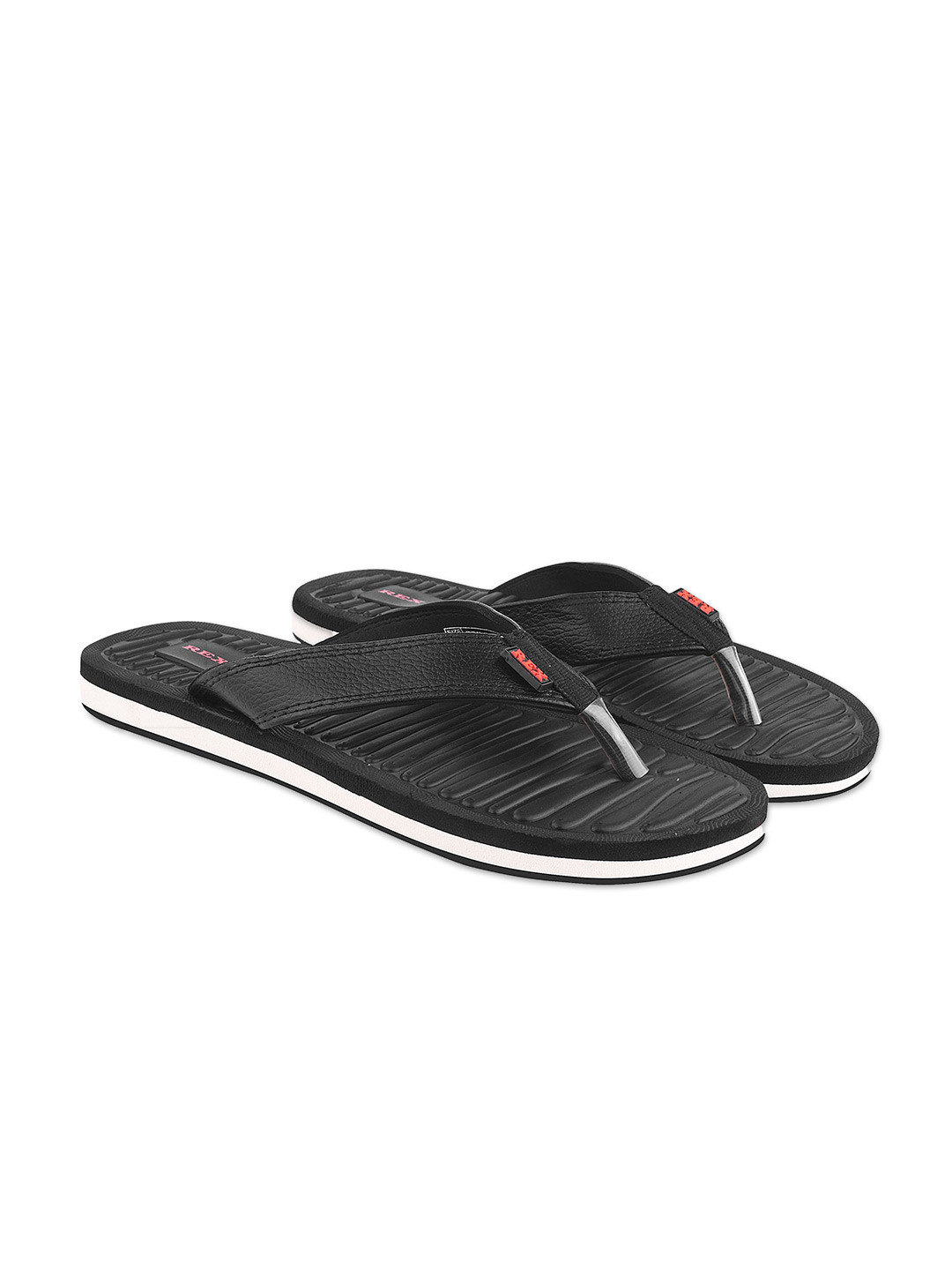 

Rex Shoes Men Thong Flip-Flops, Black
