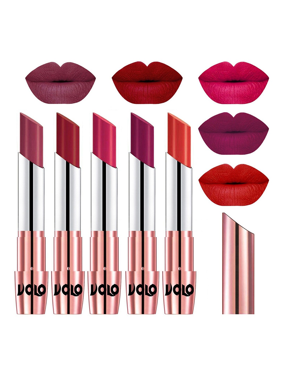 

VOLO Set Of 5 Creme Matte Lipstick - 3.5 g Each - 31-43-44-45-49, Multi