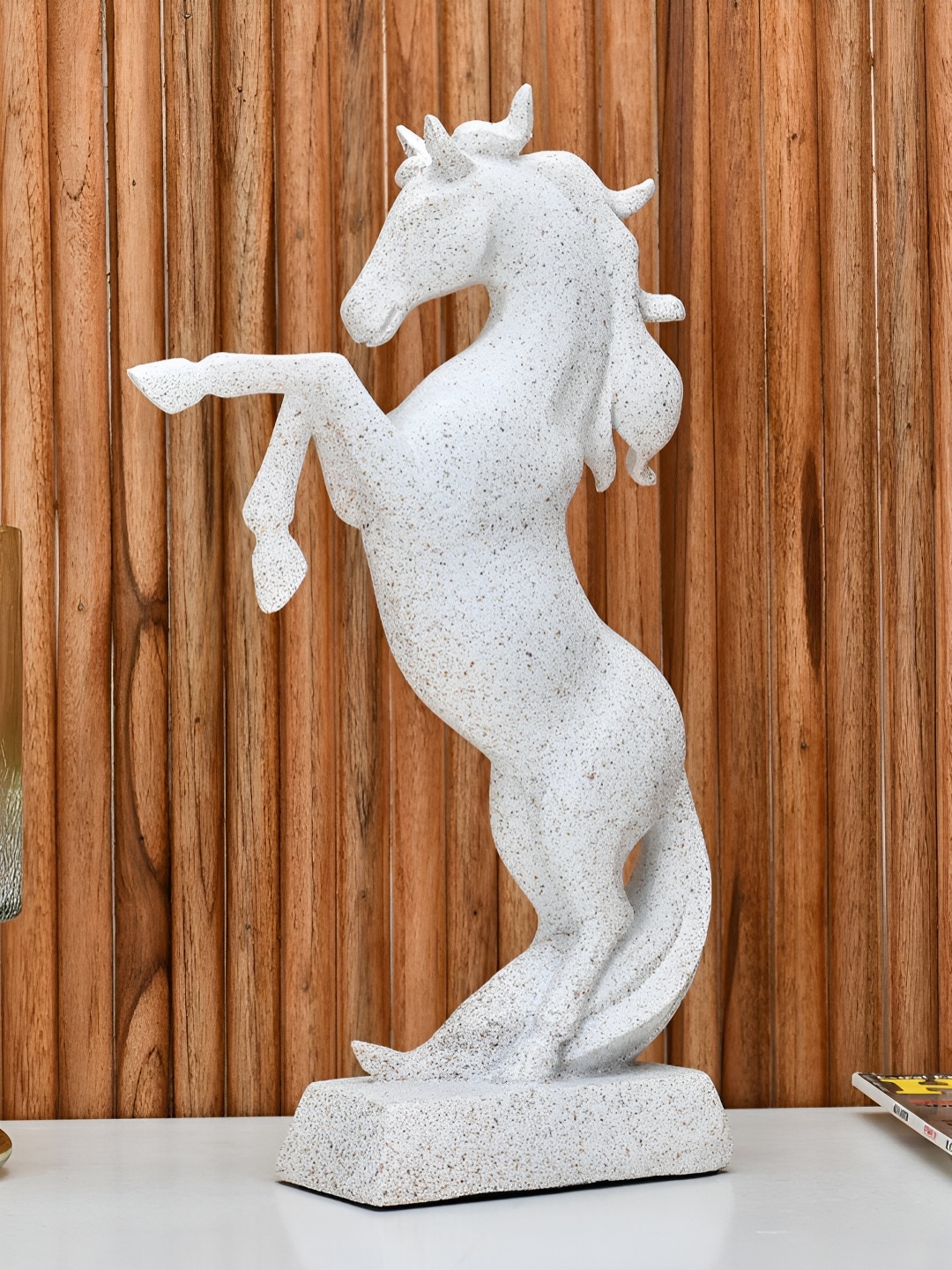 

Athome by Nilkamal White Jumping Horse Showpiece