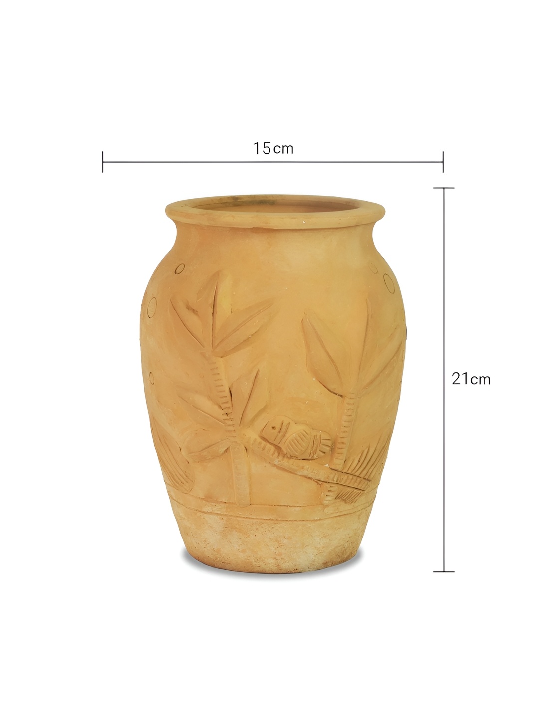 

Swadeh Floral Symphony Clay Planter, Brown