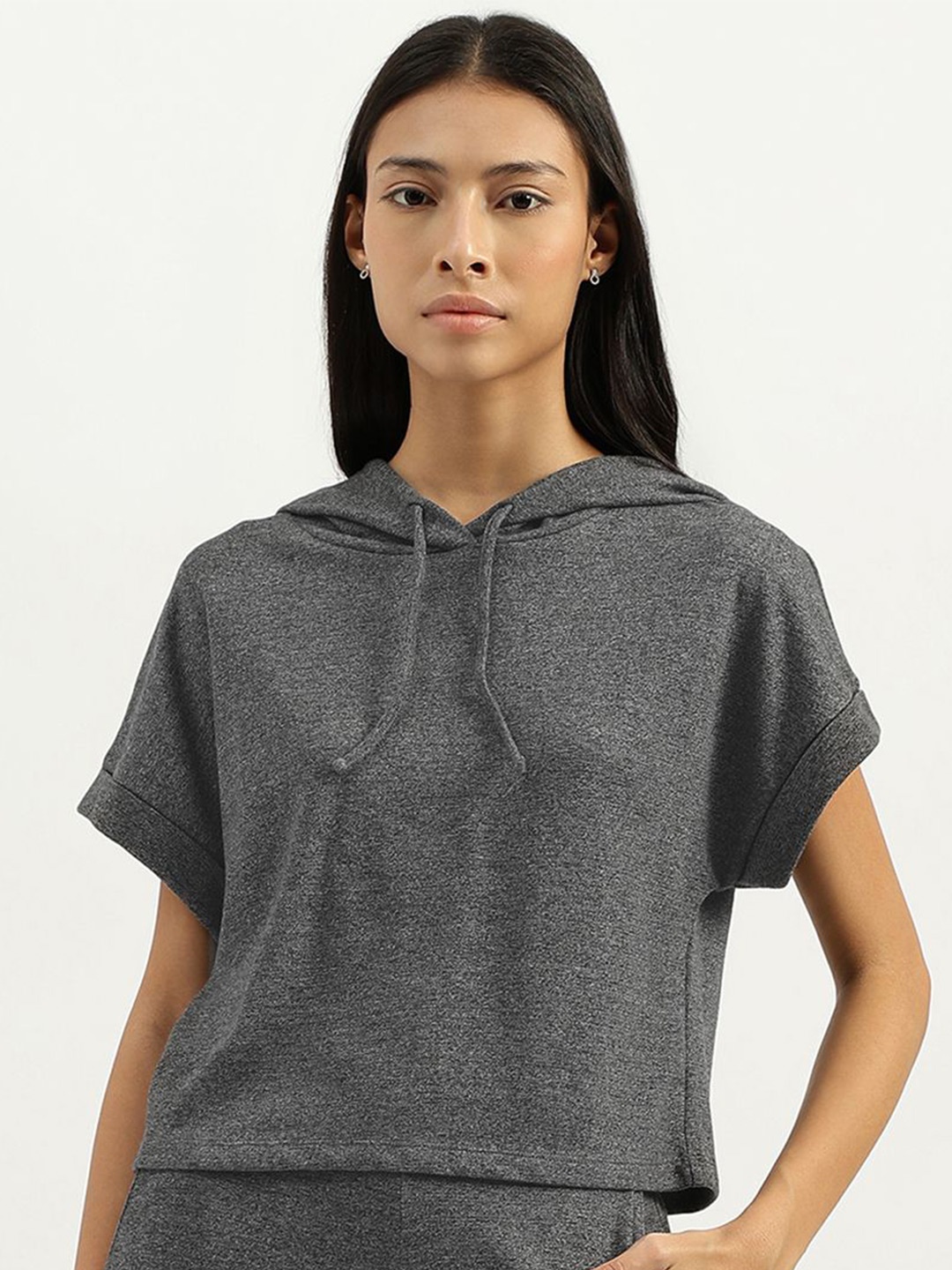 

United Colors of Benetton Women Hooded Sweatshirt, Grey