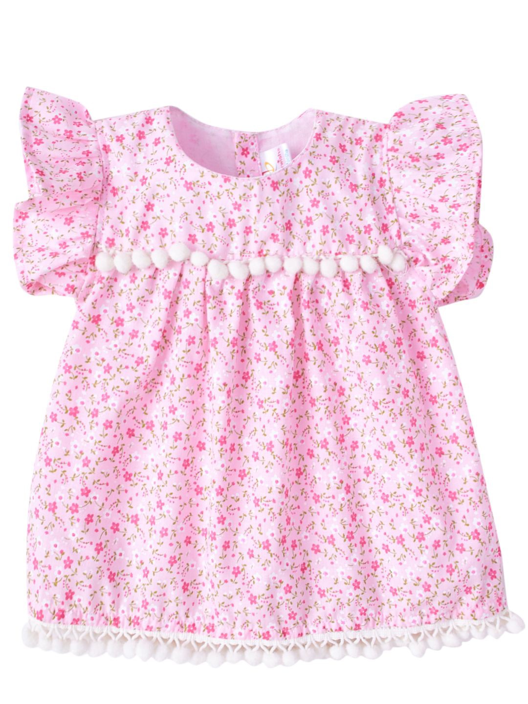 

Babywish Kids-Girls Floral Print Flared Sleeve Fit & Flare Dress, Pink