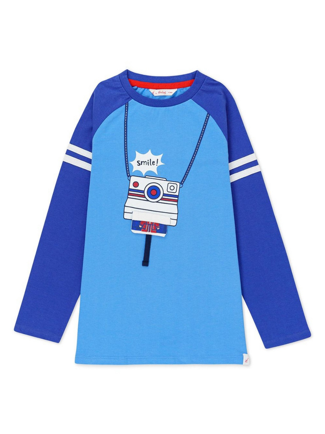 

H By Hamleys Boys Graphic Printed Round Neck Cotton T-shirt, Blue