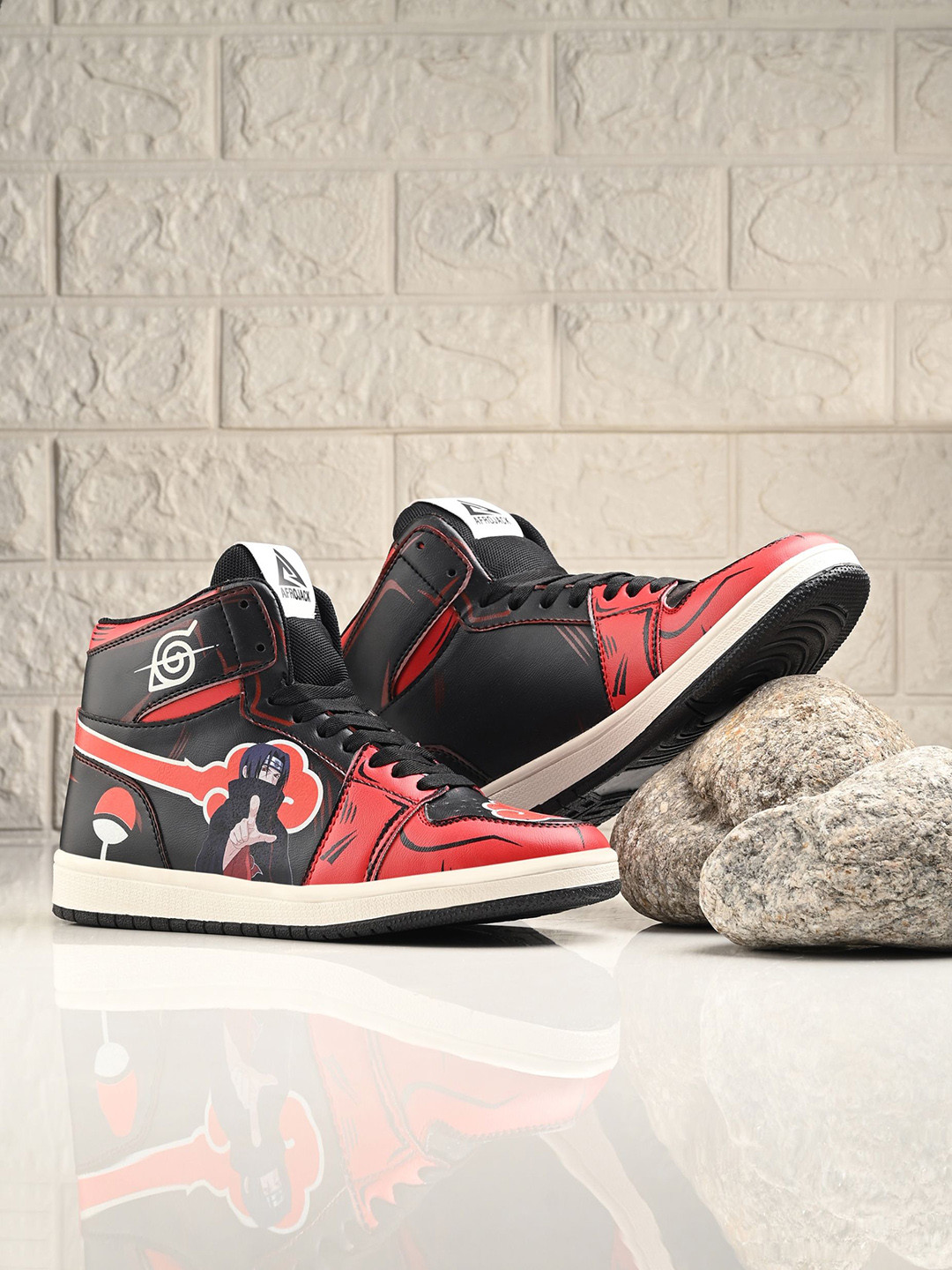 

AfroJack Men Anime Printed Sneakers, Red