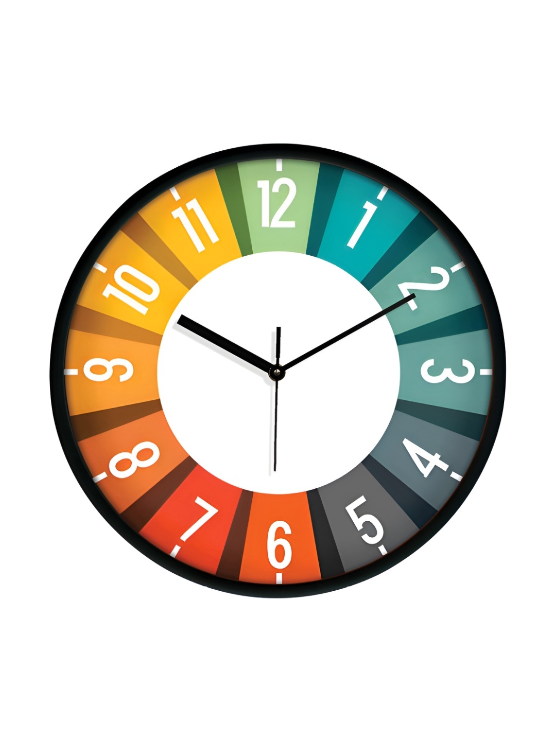 

RANDOM Printed Round Shaped Sweep Silent Movement Contemporary Wall Clock, Black