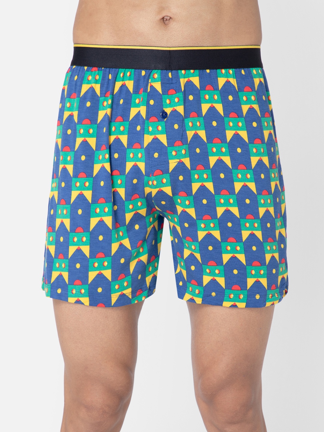 

bummer Men Micro Modal Printed Lazyluna Boxers BOLZ01S, Blue