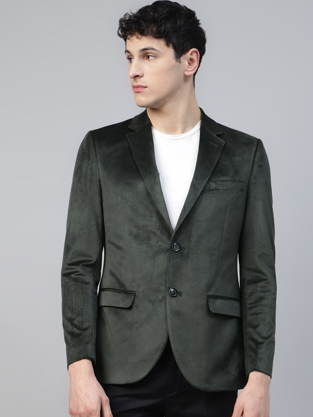 

Givo Tailored Fit Single-Breasted Formal Blazer, Green