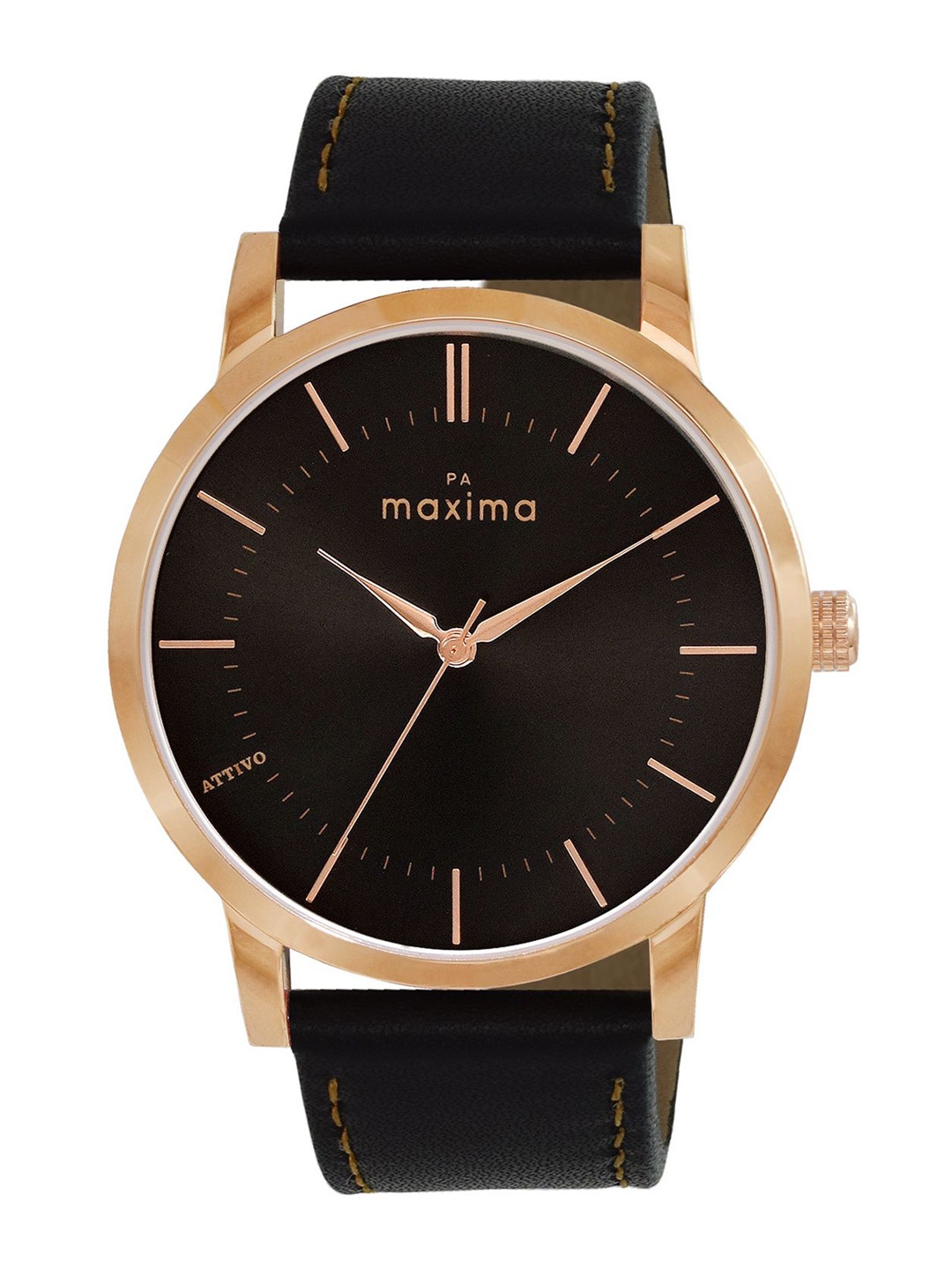 

maxima Men Dial & Leather Straps Analogue Watch 68484LMGR, Black