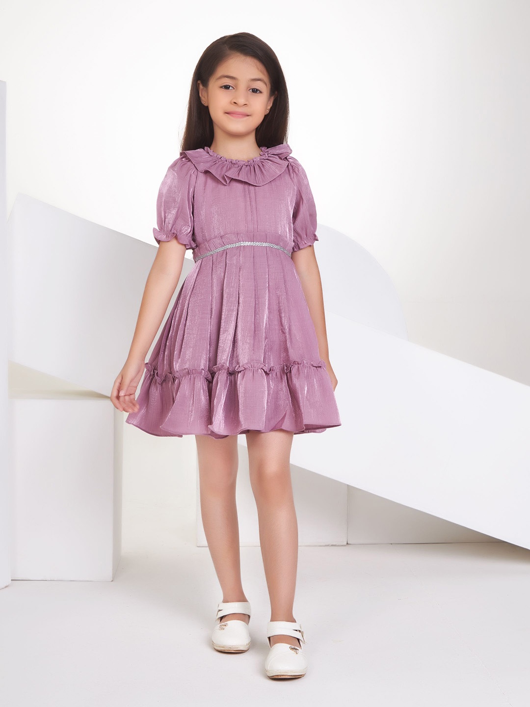 

Peppermint Girls Fit & Flare Dress, Purple