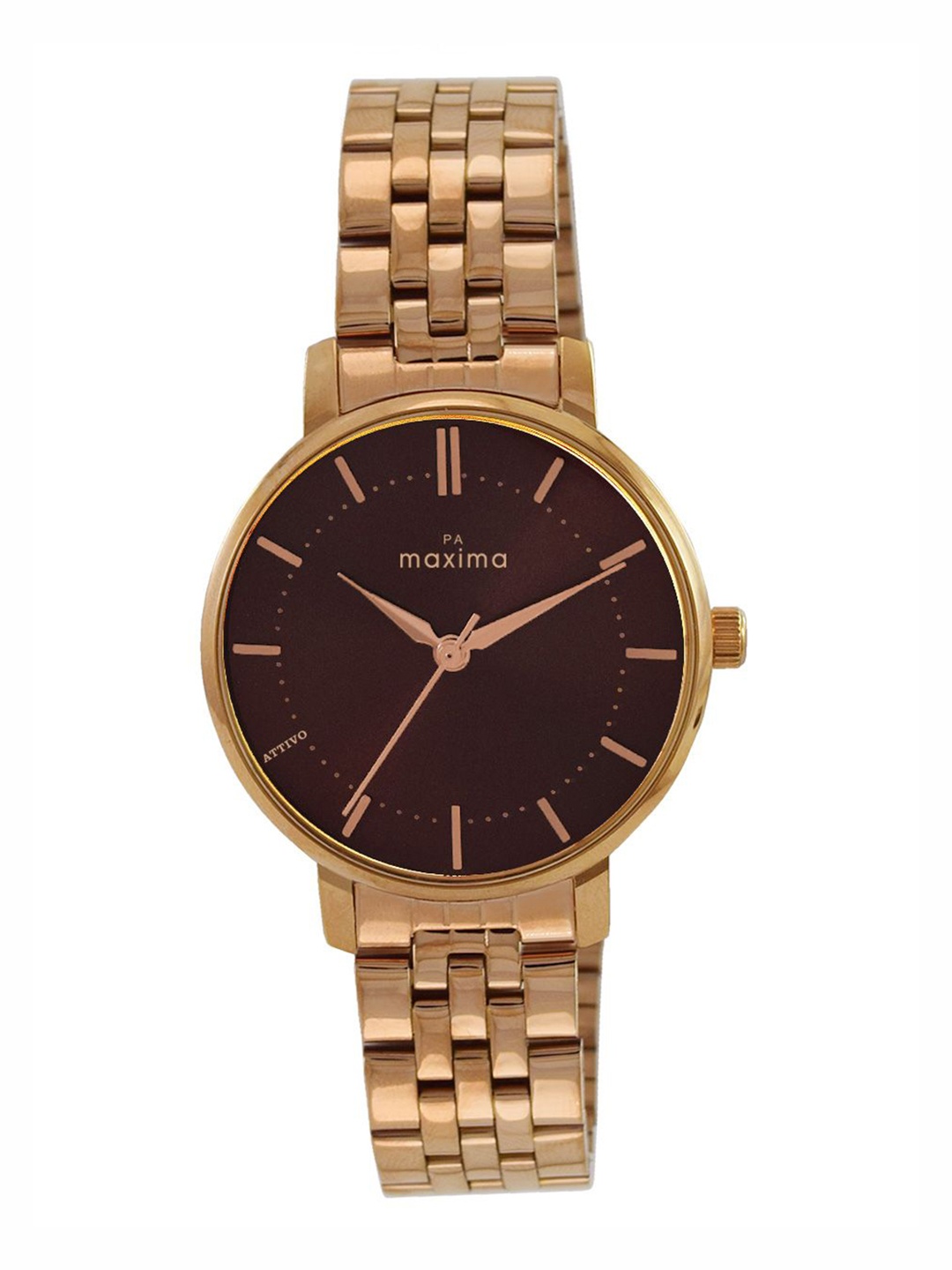 

maxima Women Dial & Stainless Steel Straps Analogue Watch 66303CMLR, Brown