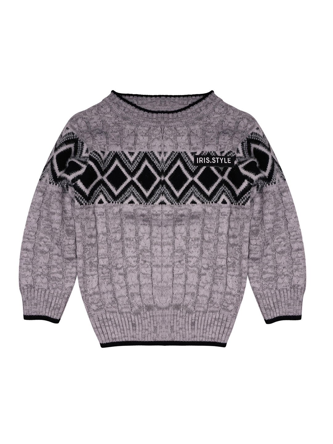 

CLAP Boys Ribbed Woollen Pullover, Grey