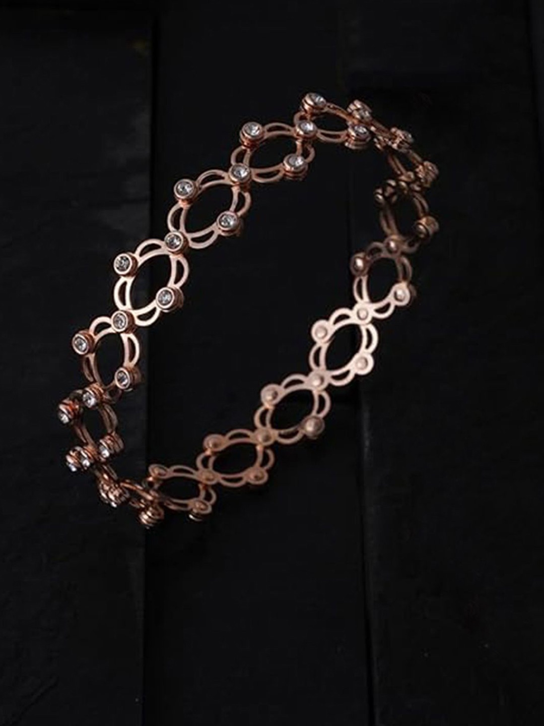

Peora Cubic Zirconia Rose Gold-Plated Wraparound Bracelet