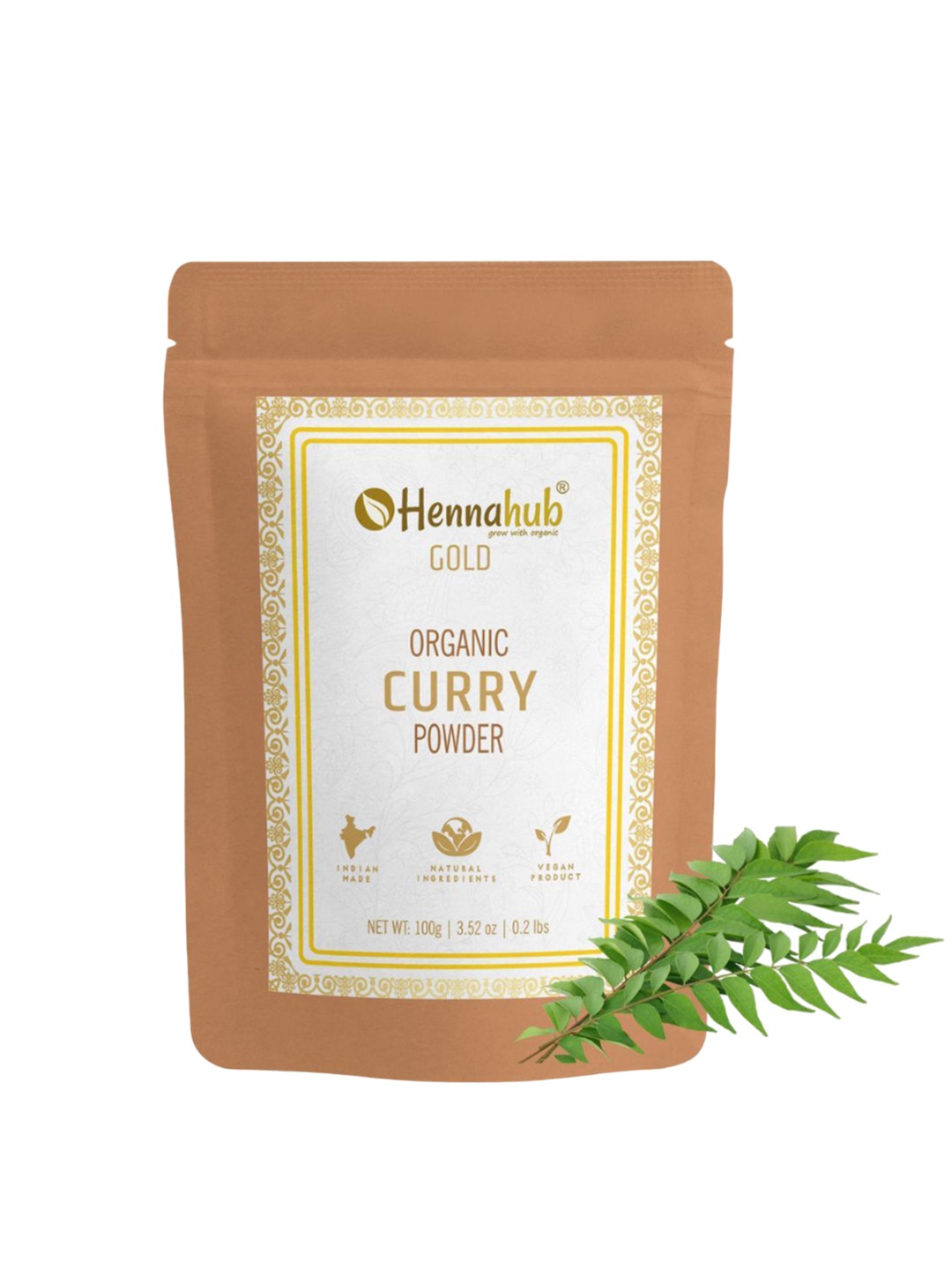 

HENNAHUB Curry Leaves Powder For Enhancing Hair Growth & Skin-100g, Brown