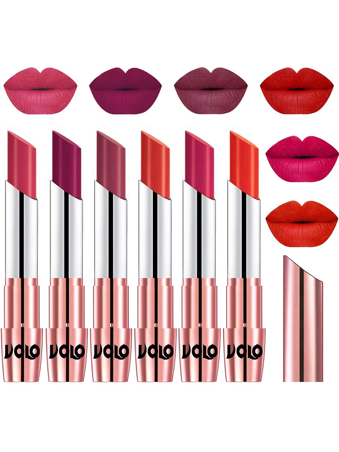 

VOLO Set Of 6 Creme Matte Lipstick - 3.5g Each, Multi
