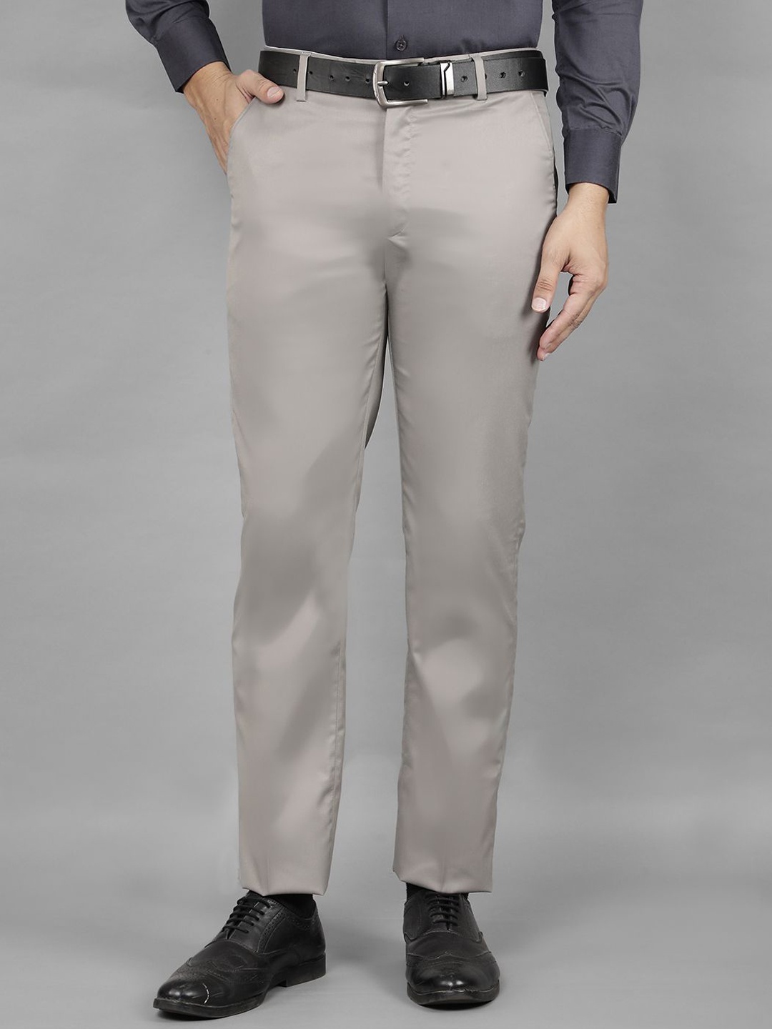 

Canary London Men Smart Slim Fit Wrinkle Free Formal Trousers, Brown