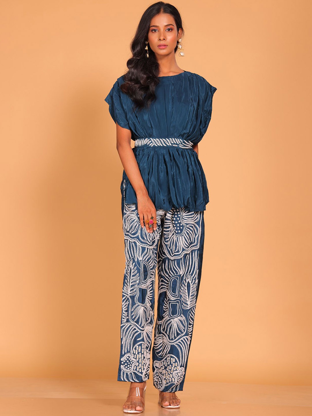 

Morchari Printed Top & Trousers Co-Ords Set, Blue