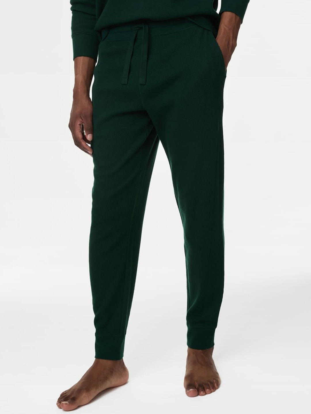 

Marks & Spencer Men Mid-Rise Lounge Pants, Green