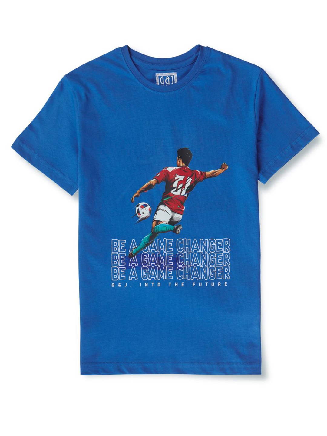 

Gini and Jony Boys Graphic Printed Round Neck Cotton T-shirt, Blue