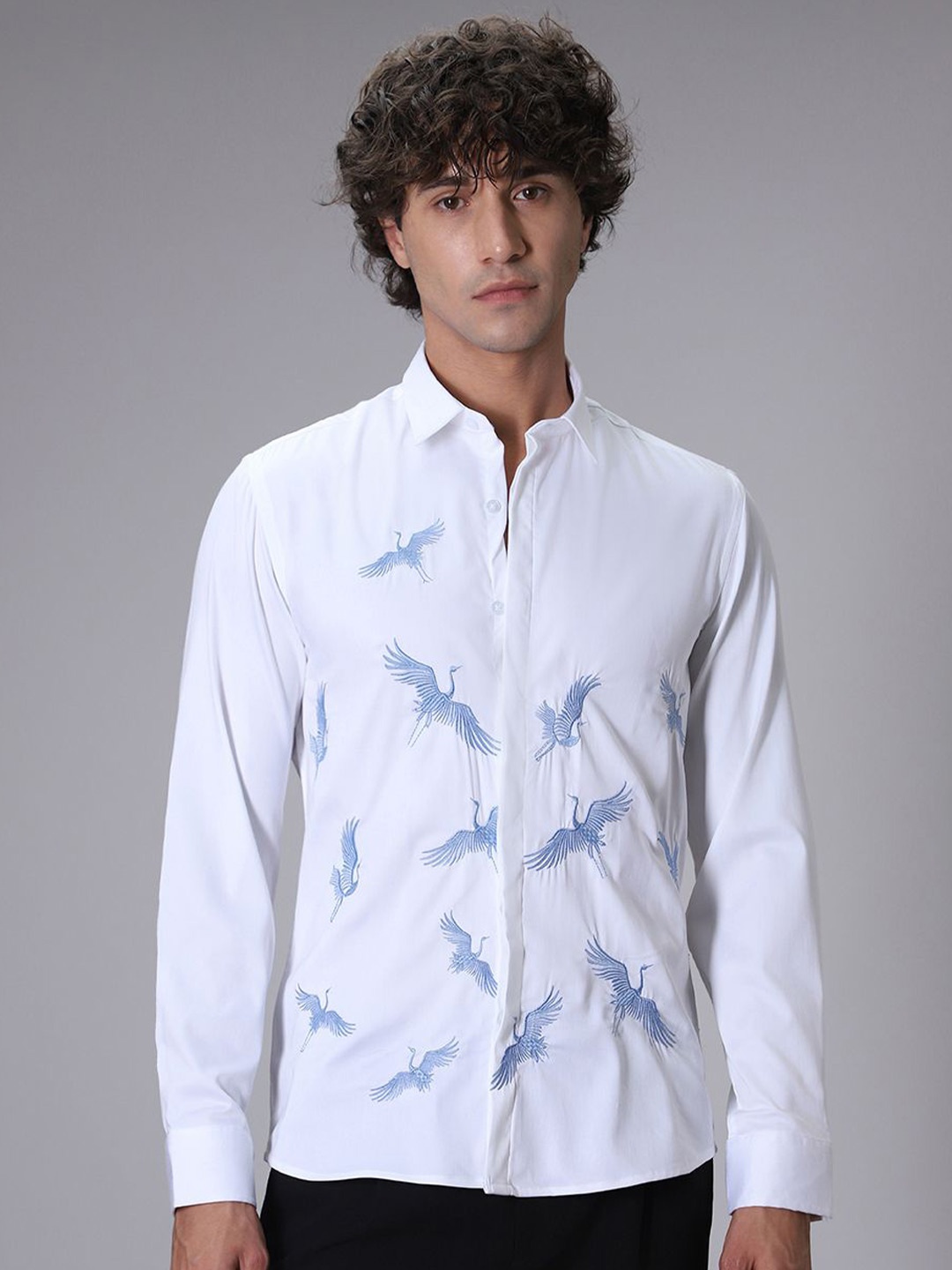 

Banana Club Men Classic Slim Fit Opaque Casual Shirt, White