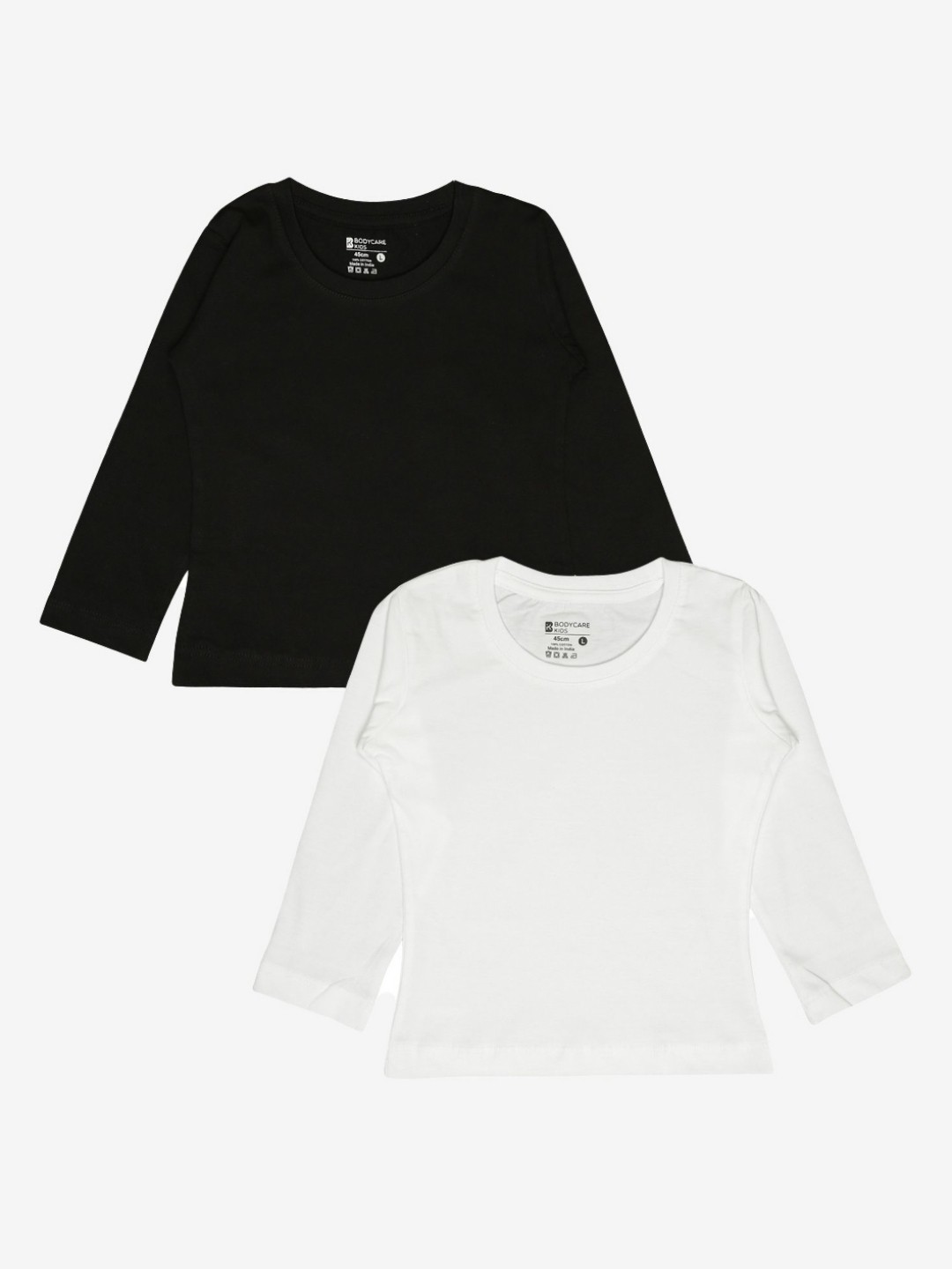 

Bodycare Girls Pack Of 2 Solid Round Neck Cotton T-shirts, White