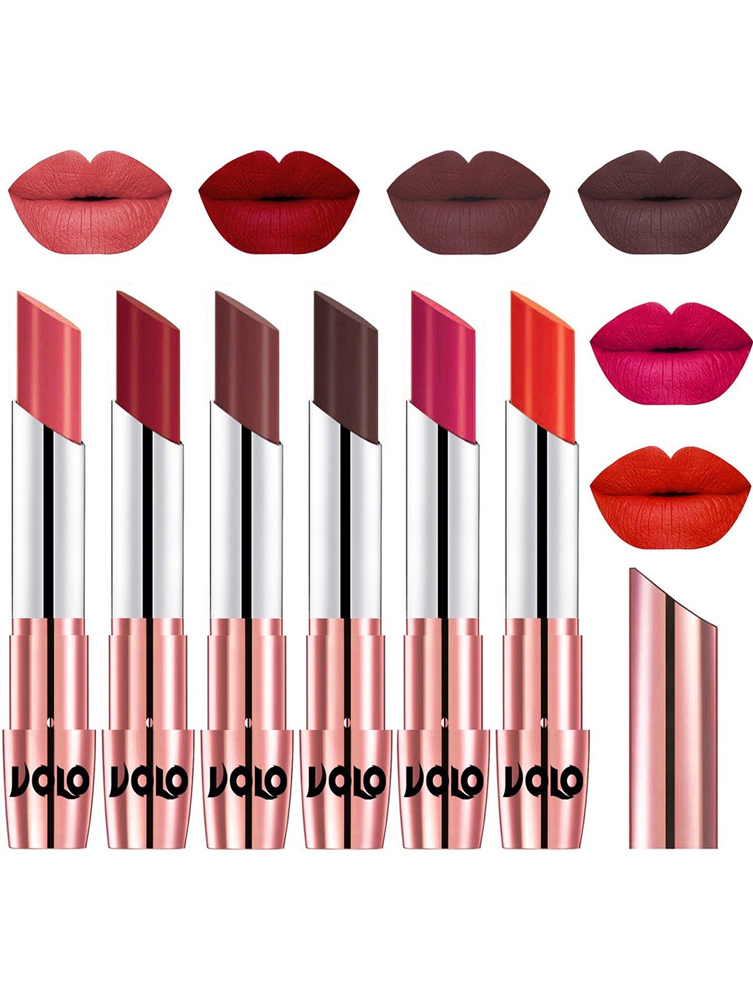 

VOLO Set Of 6 Creme Matte Lipstick - 3.5g Each, Multi