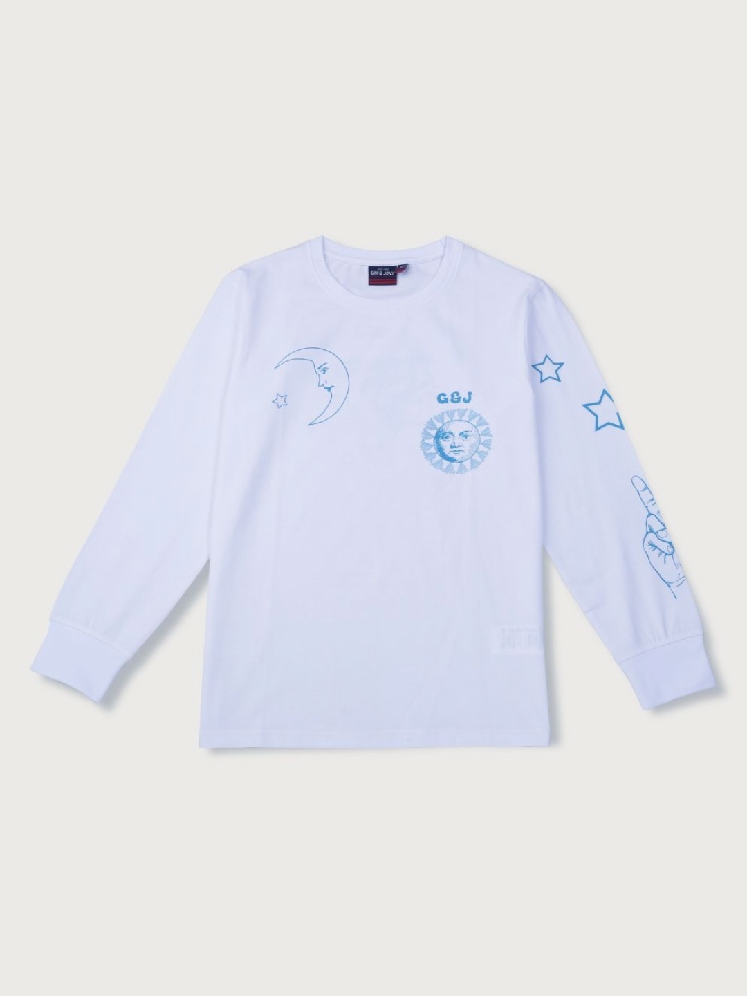 

Gini and Jony Boys Graphic Printed Round Neck Cotton T-shirt, White