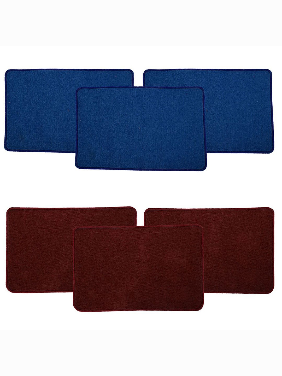 

Kuber Industries Blue & Maroon 6 Pieces Microfibre Anti Skid Door Mats