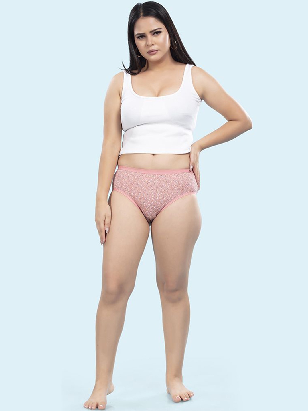 

BOLD & BAE Floral Printed Seamless Hipster Briefs BBPCTB101405191045, Peach