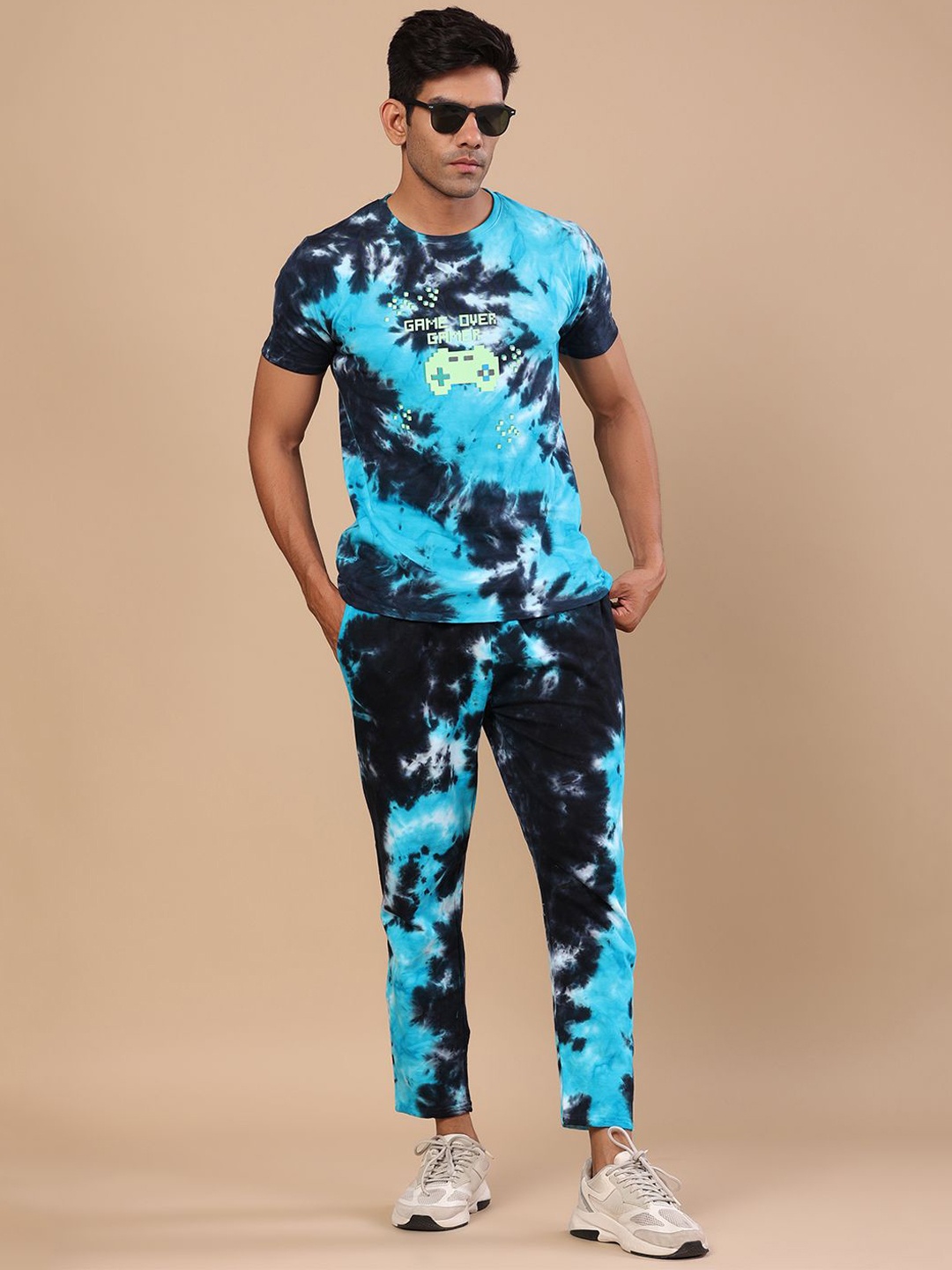 

Tistabene Tie and Dye T-Shirt With Trousers Co-Ords, Blue