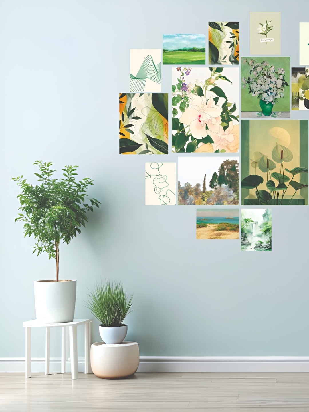 

CVANU Green & Blue 18 Piece Printed Wall Stickers