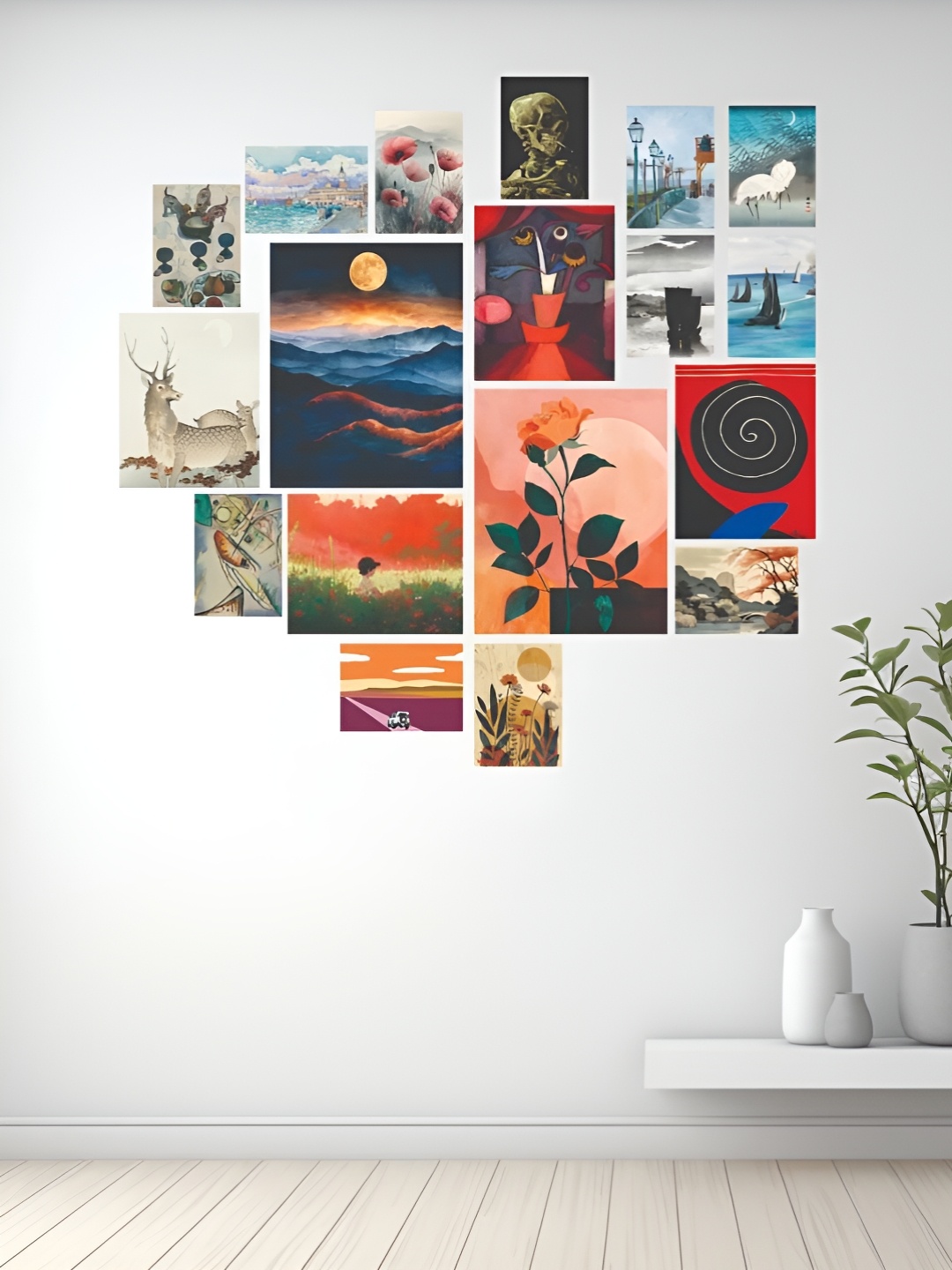 

CVANU Green & Blue 18 Pieces Printed Wall Decals and Stickers