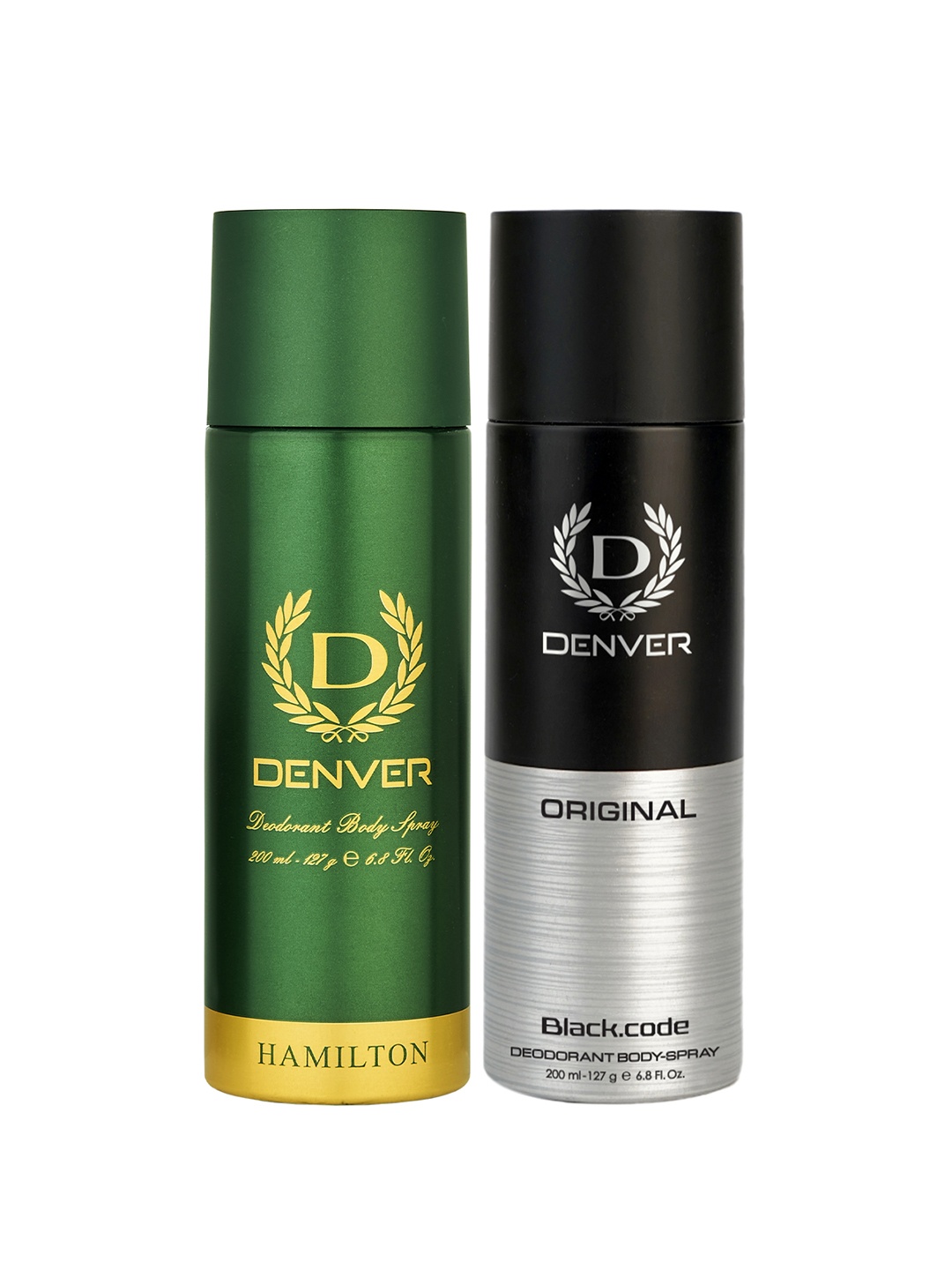 

Denver Men Set Of 2 Hamilton & Original Deodorant - 200 ml Each, Green