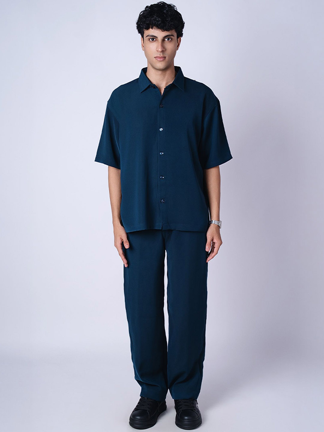 

HOP HEAD Short Sleeves Shirt With Trousers, Teal