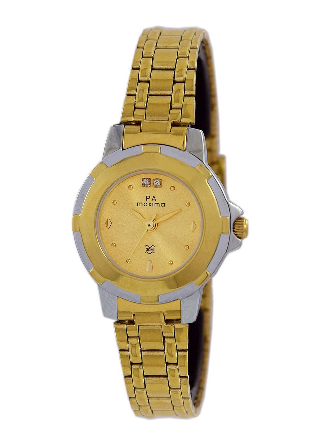 

maxima Women Dial & Stainless Steel Straps Analogue Watch 45345CMLT, Gold