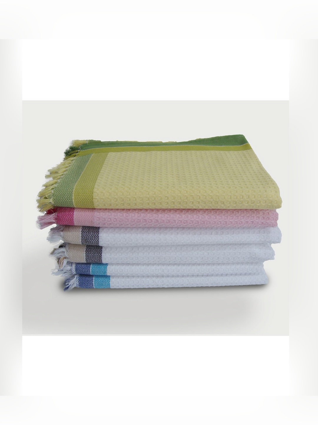 

Aura Yellow & Pink 6 Pieces Cotton 210 GSM Bath Towels