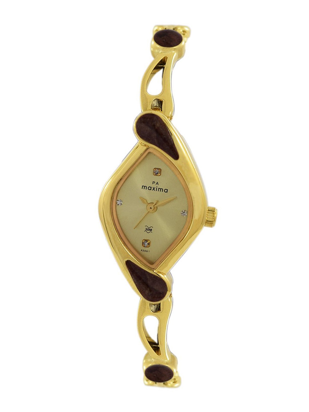 

maxima Women Embellished Dial & Straps Analogue Watch 42061BMLY, Gold