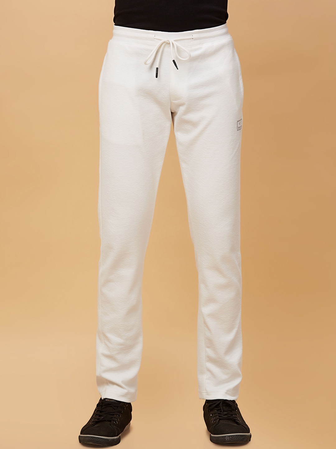 

beevee Men Relaxed-Fit Track Pants, White