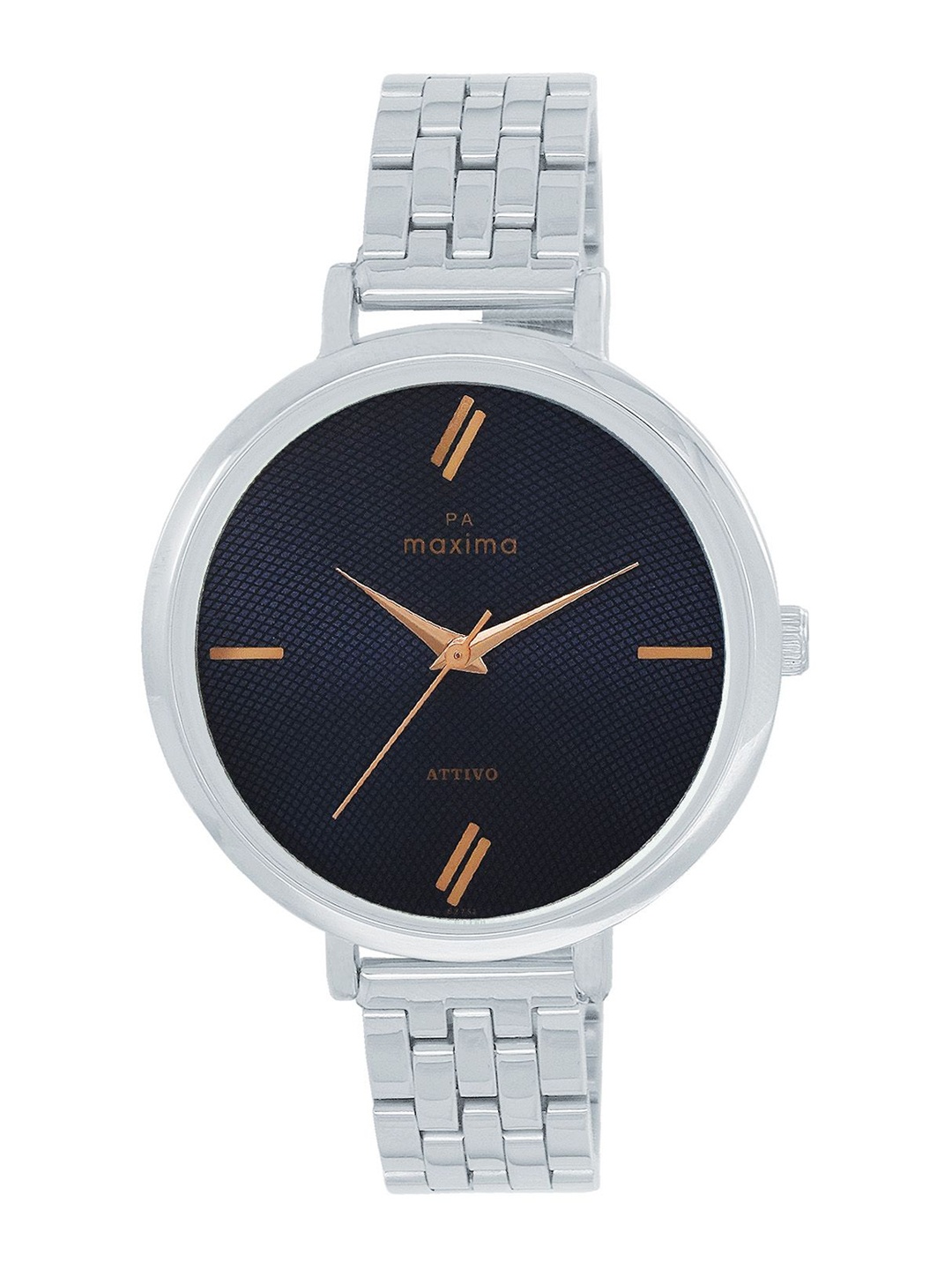 

maxima Women Printed Dial & Stainless Steel Straps Analogue Watch 67752CMLI, Blue