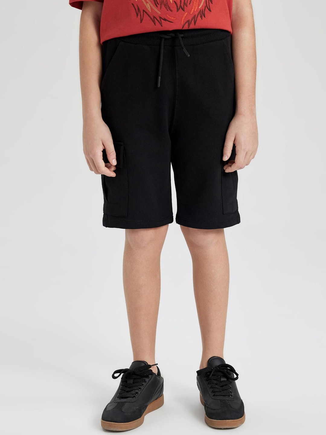 

DeFacto Boys Cotton Regular Fit Shorts, Black