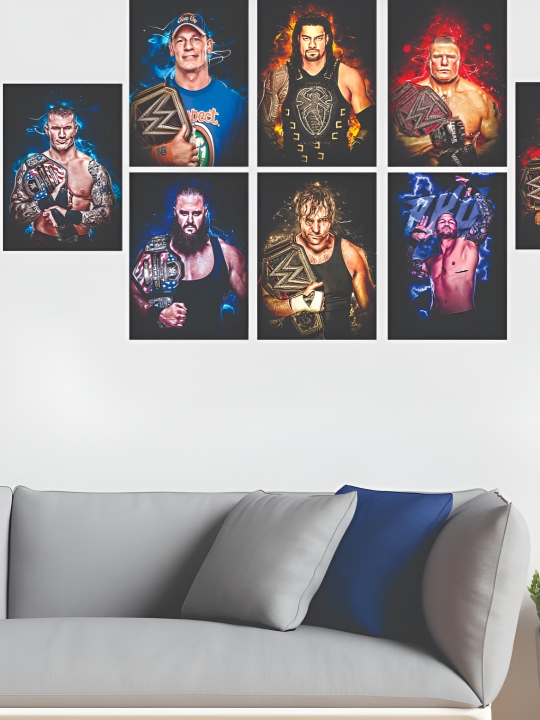 

CVANU Black & Blue 12 Pieces Wwe Superstars Printed Wall Posters