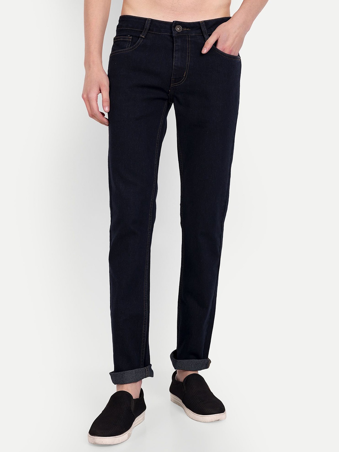 

MEGHZ Men Micheal Slim Fit Stretchable Jeans, Navy blue