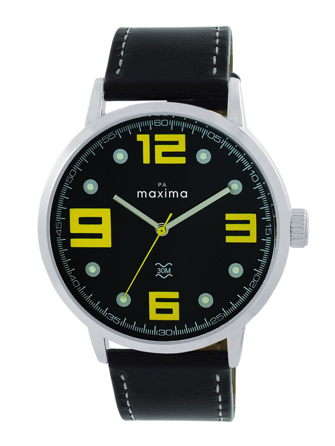 

maxima Men Dial & Leather Straps Analogue Watch 67841LMGI, Black