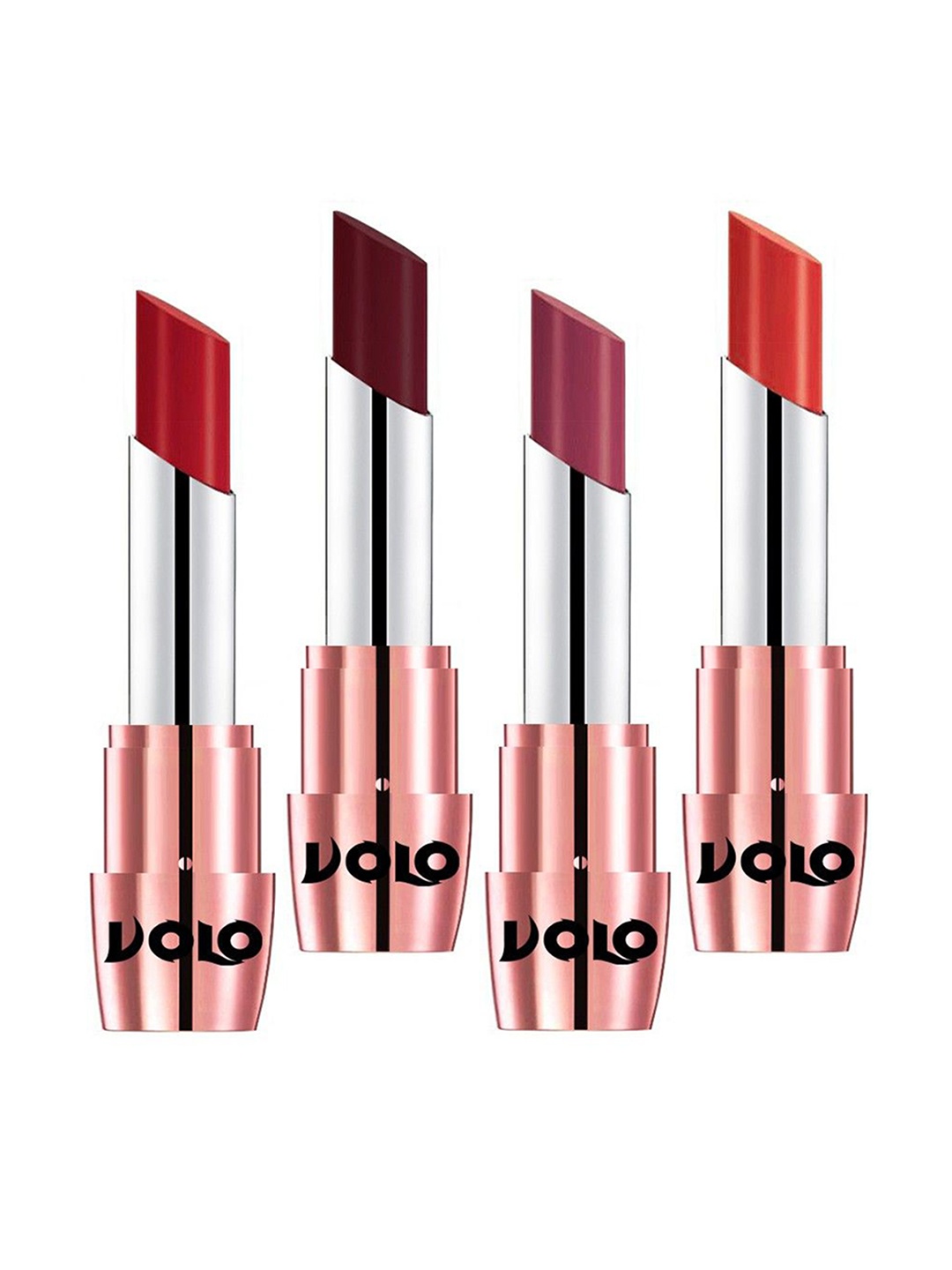 

VOLO Set Of 4 Creme Matte Lipstick - 3.5 g Each - Tomato Red-Cherry-Maroon-Orange