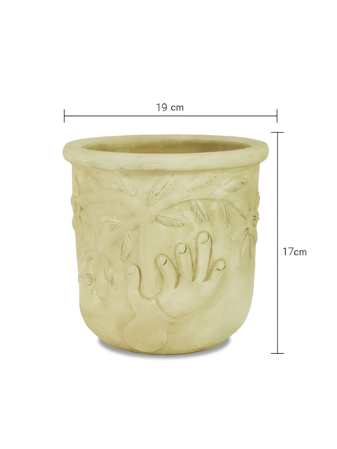 

Swadeh Palm Haven Clay Planter, Brown