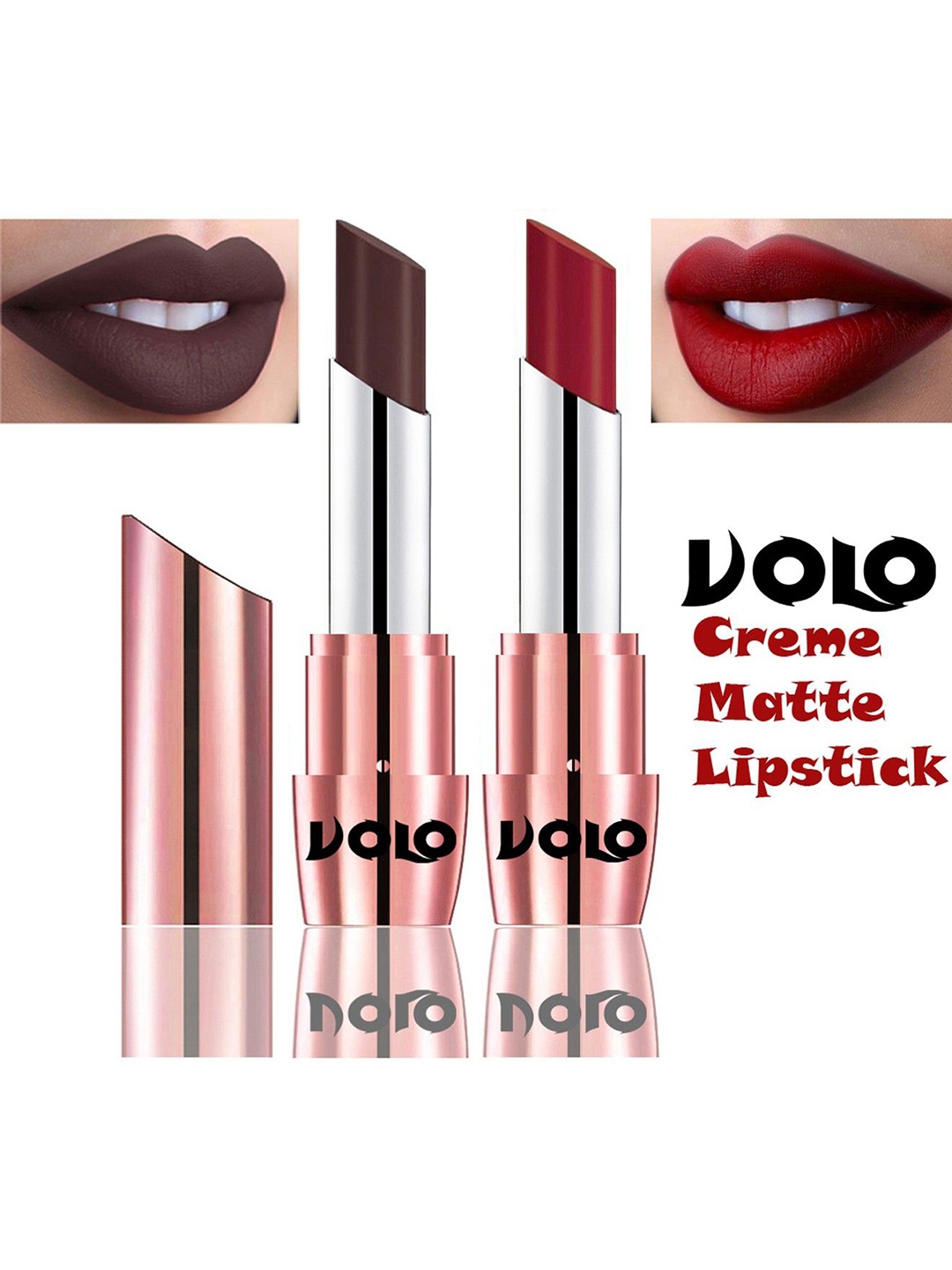 

VOLO Set Of 2 Creme Matte Lipstick - 3.5 g Each - Shades 635 & 643, Red