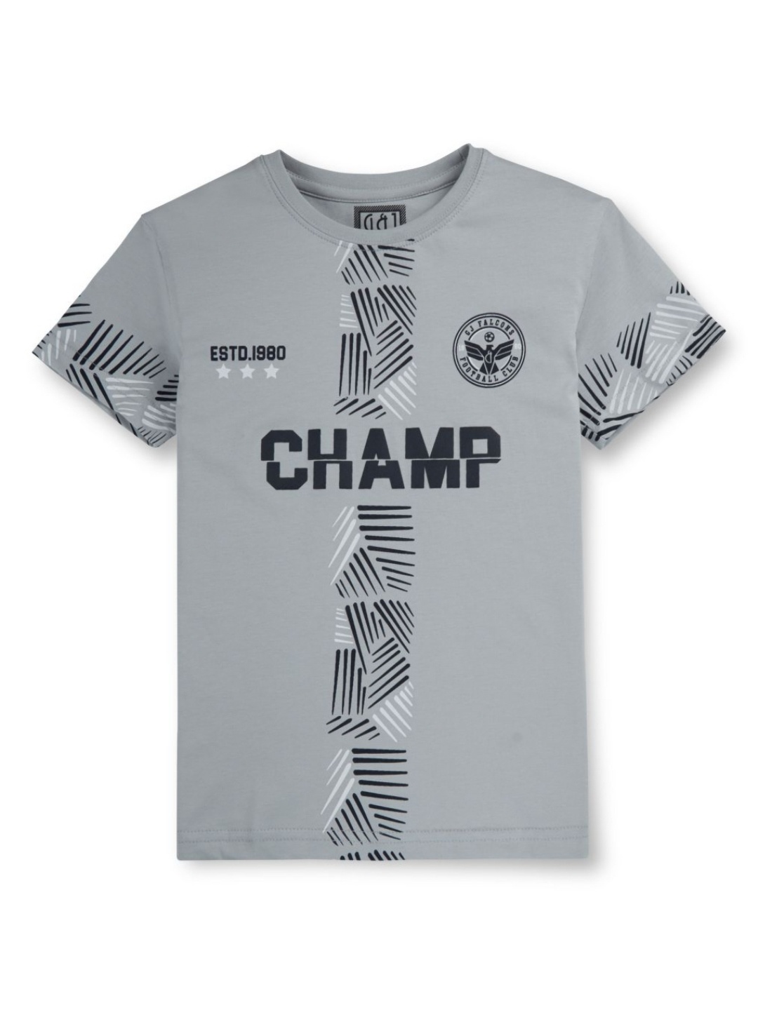 

Gini and Jony Boys Graphic Printed Round Neck Cotton T-shirt, Grey